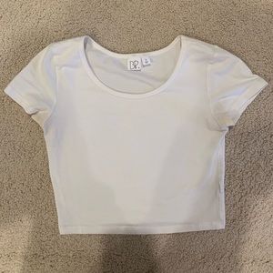 White Short Sleeve Crop Top